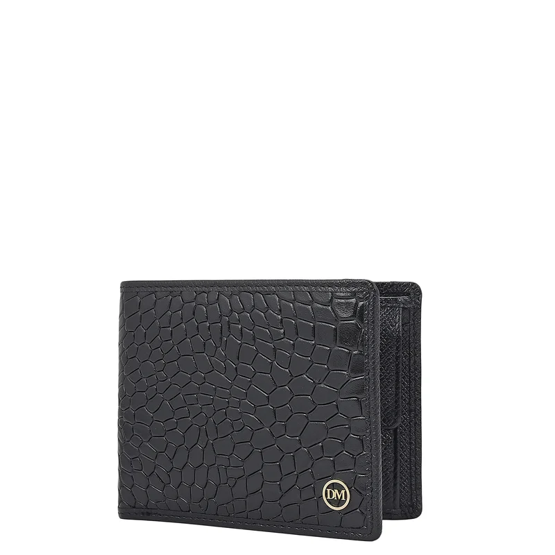 Da Milano Black Bifold Leather Mens Wallet